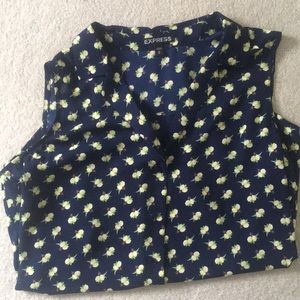 Express Lemon Button Down Top